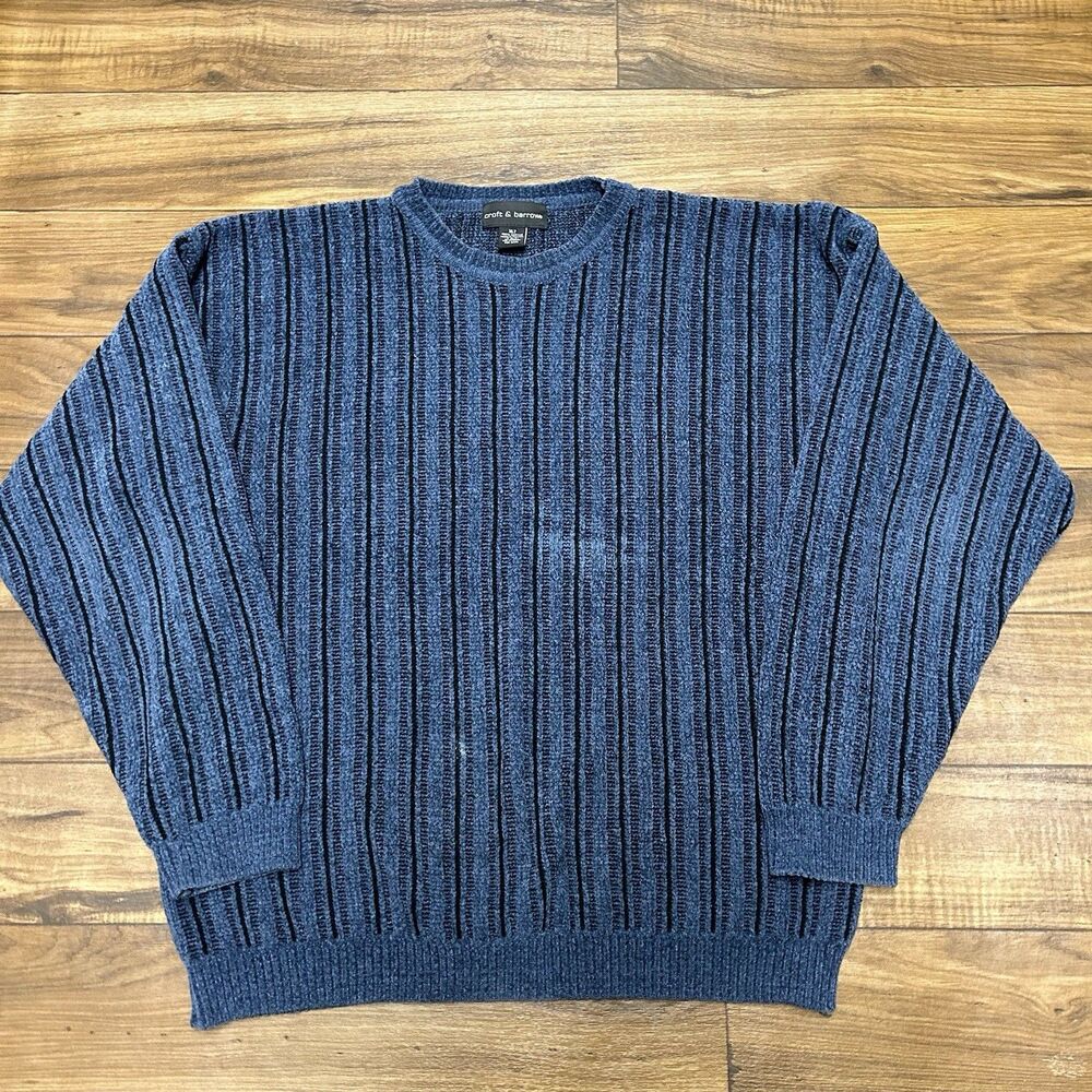 Vintage Croft & Barrow Knit Sweater Geometric Striped Acrylic Size XLT